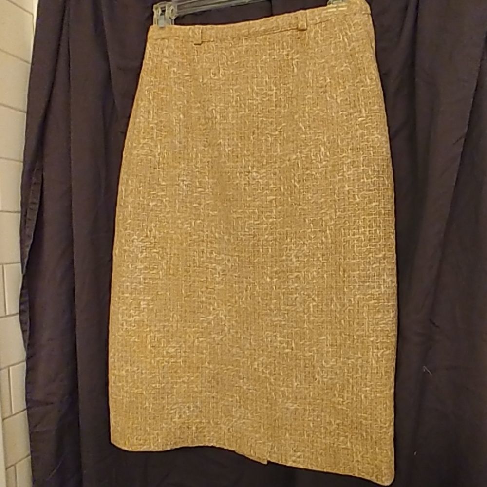 Vintage 50s Beverly Paige Cream Bouclé Wool Skirt